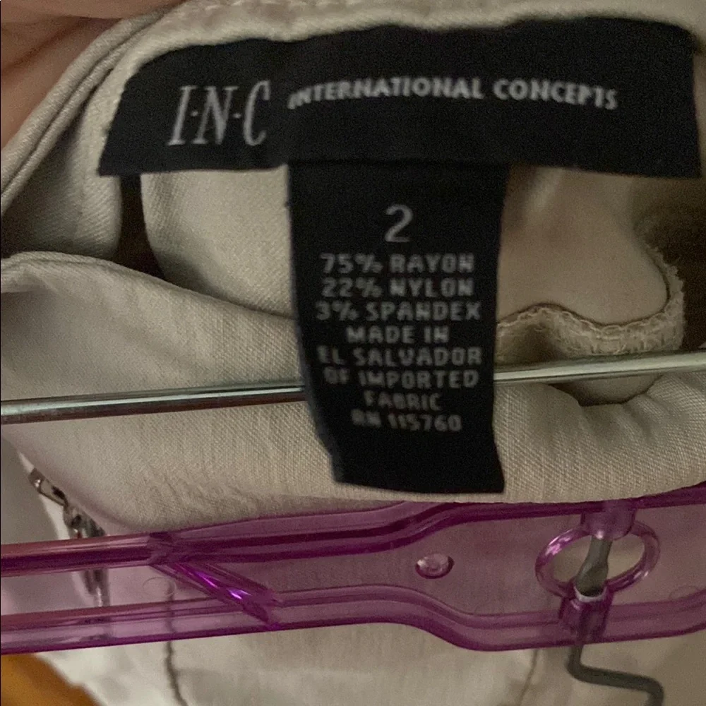 INC International Concepts Tan Straight Leg Pants - Picture 3 of 5